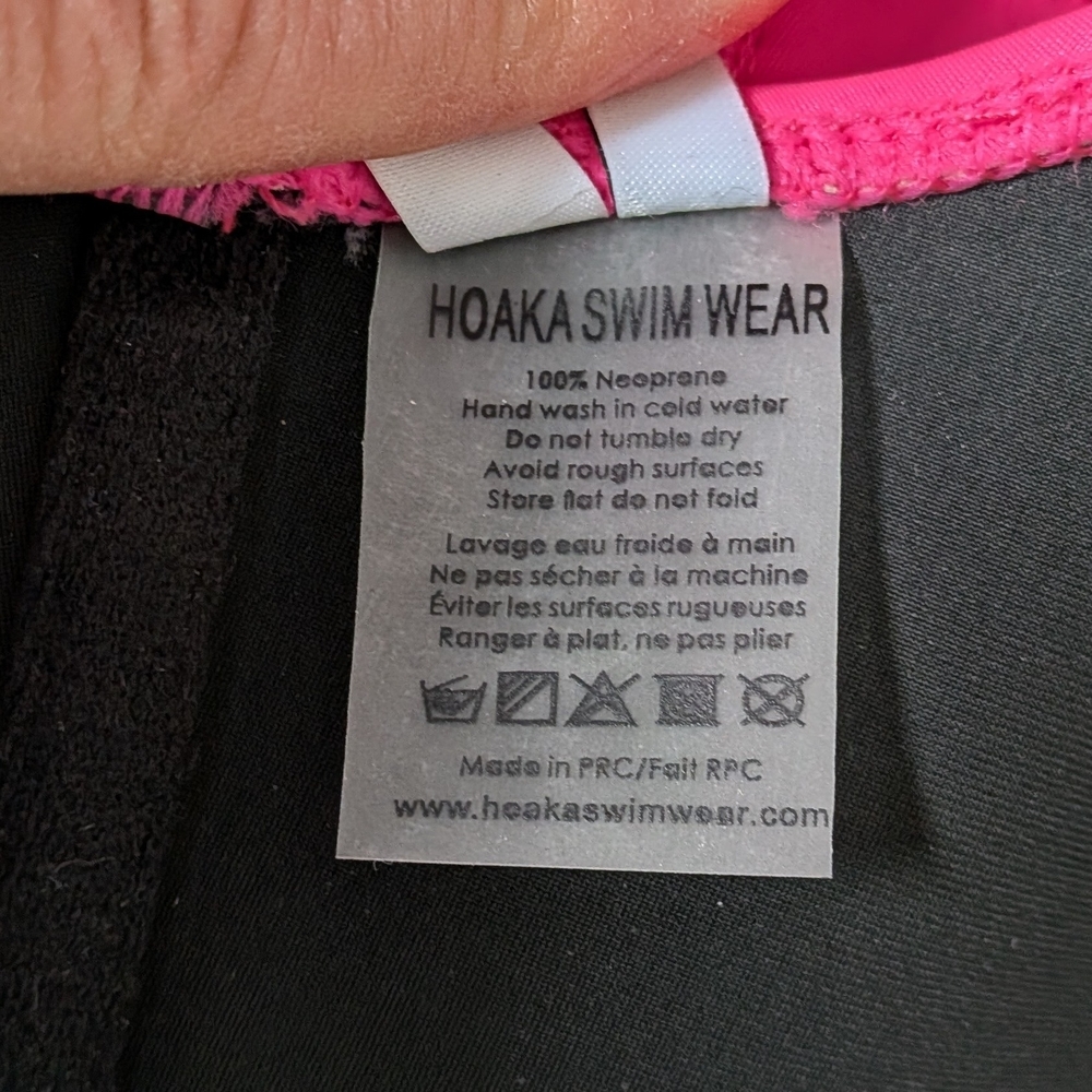 Hoaka Neon Pink Zip-Front Bikini Top – Berry Collection, Size M #44 - Picture 5 of 6